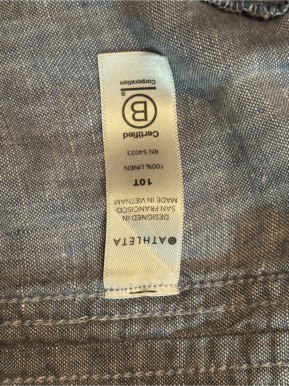 Athleta Women’s Cabo Linen Wide Leg Pant Blue Drawstring Zip Pockets Size 10 T - Picture 7 of 11